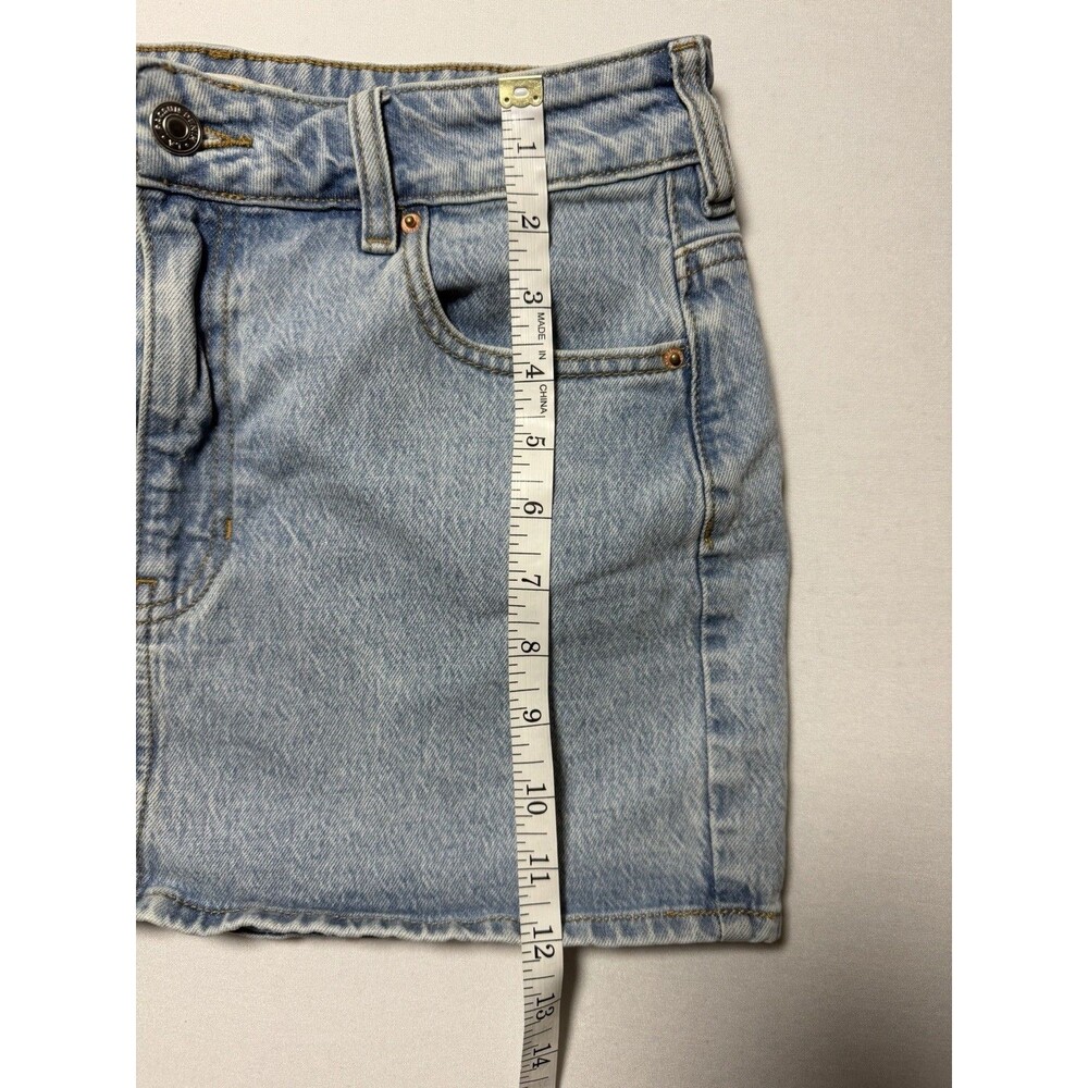 PacSun Skirt Women’s Denim Miniskirt Light Medium Wash Short Jean Skirt Size 27 - Picture 8 of 8